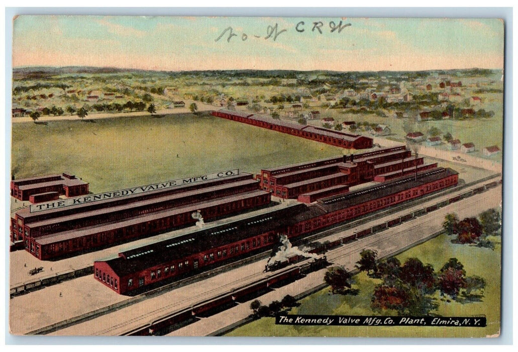 c1910 The Kennedy Valve Mfg Co Plant Factory Exterior Elmira New York Postcard