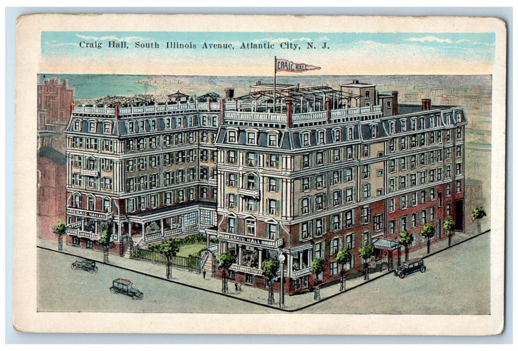 c1920's Craig Hall South Illinois Avenue Atlantic City NJ Antique Postcard