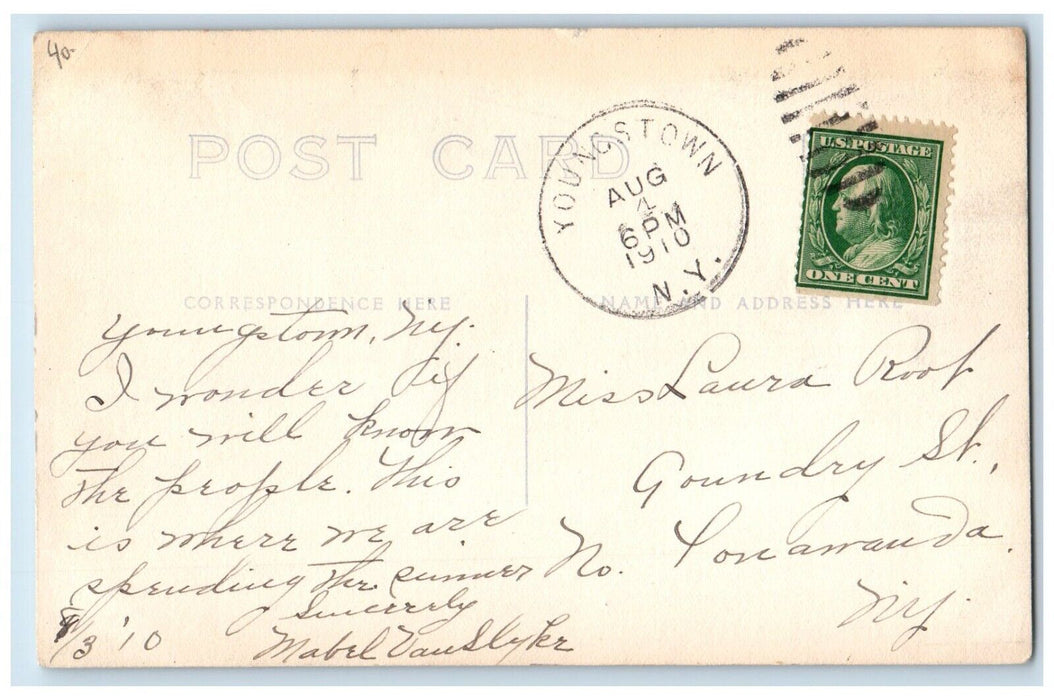 1910 View Of House Youngstown New York NY RPPC Photo Posted Antique Postcard