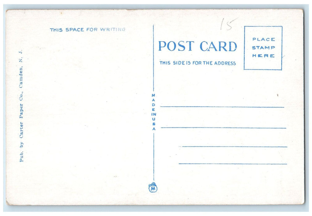 c1950 Pyne Point Library Pyne Point Park Building Camden New Jersey NJ Postcard