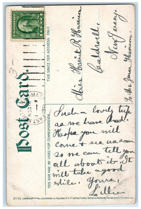 1913 Hotel Northfield East Northfield Massachusetts MA Antique Postcard