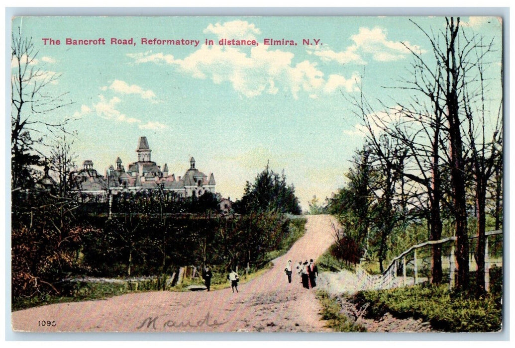 1911 Bancroft Road Reformatory Distance Exterior Fence Elmira New York Postcard