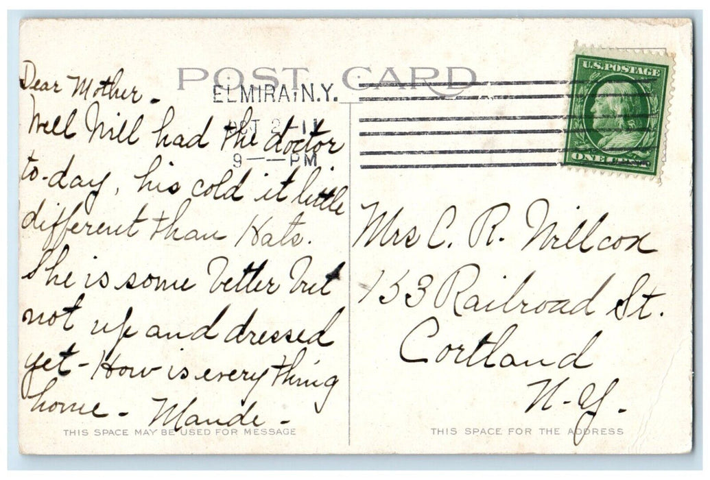 1911 Bancroft Road Reformatory Distance Exterior Fence Elmira New York Postcard