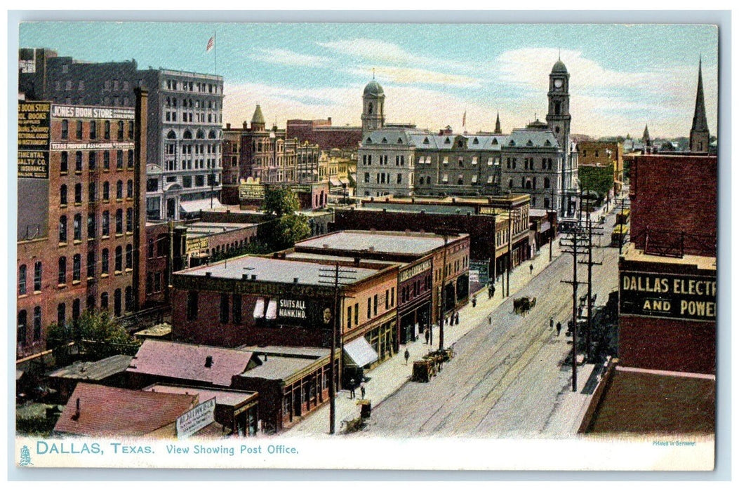 c1905's Aerial View Showing Post Office Scene Texas TX Unposted Vintage Postcard