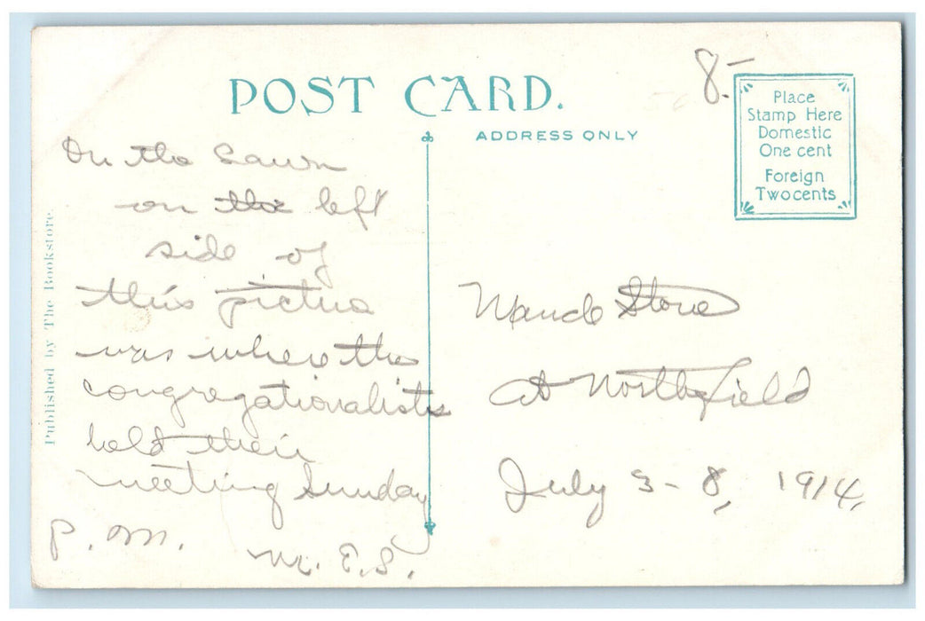1914 Stairway to Entrance of East Hall East Northfield Massachusetts MA Postcard