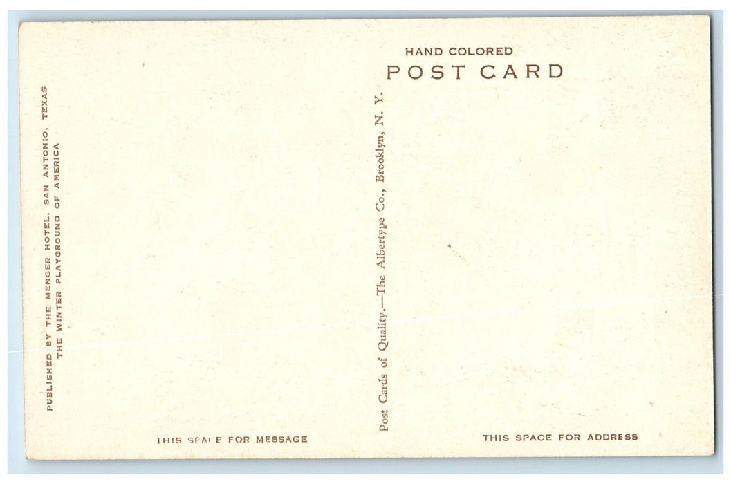 c1910's Patio Scene The Menger Hotel San Antonio Texas TX Unposted Man Postcard