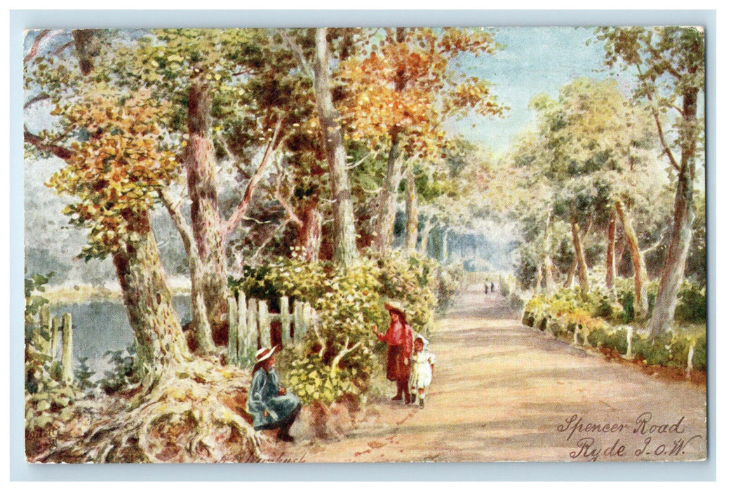 c1910 Spencer Road Ryde Isle of Wight England Oilette Tuck Art Postcard