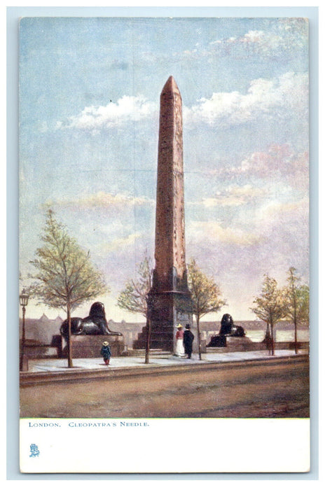 c1910 Cleopatra's Needle, Animal Monument, London UK Unposted Tuck Art Postcard