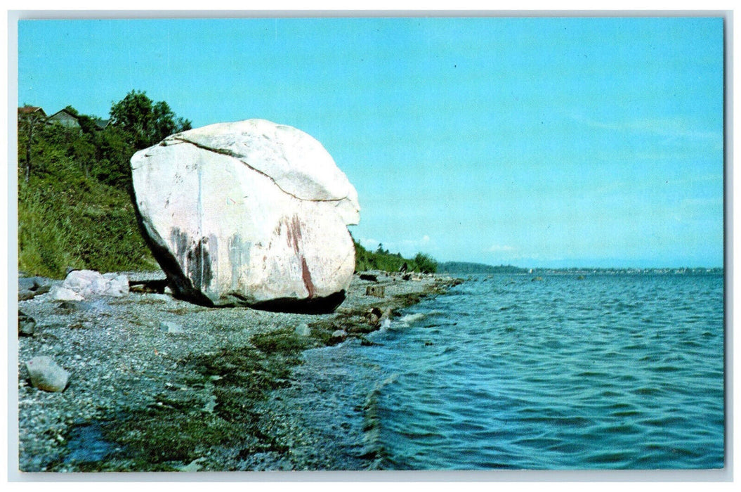 c1960's Rock on the Beach White Rock British Columbia Canada Postcard