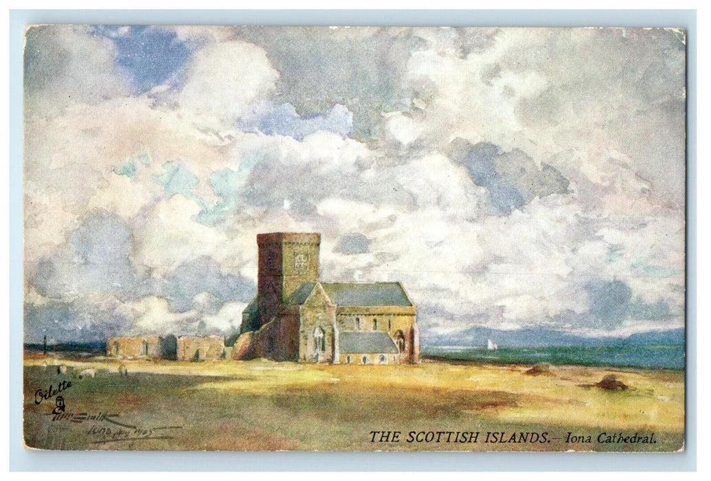 c1910 Iona Cathedral Bonnie Scotland Unposted Oilette Tuck Art Postcard