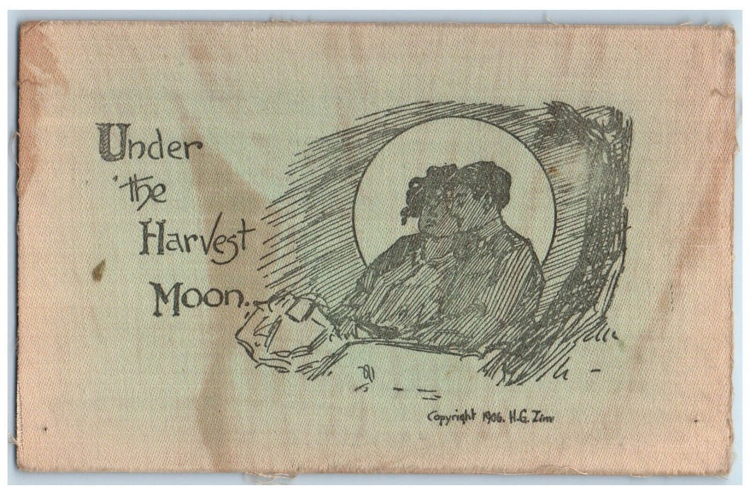 1908 Sweet Couple Romance Under The Harvest Moon Spencer PA AntiquePostcard