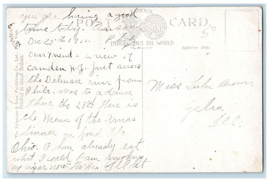 Masonic Temple And Camden Theatre Market Street New Jersey NJ Antique Postcard