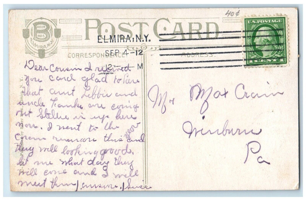 1912 Field Day NY State Reformatory Gathering Exterior Elmira New York Postcard