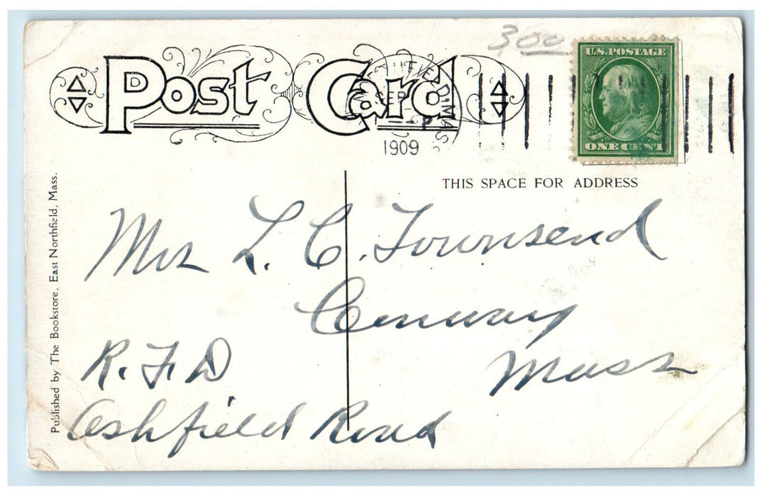 1909 Margaret Olivia Hall Northfield Seminary Massachusetts MA Postcard