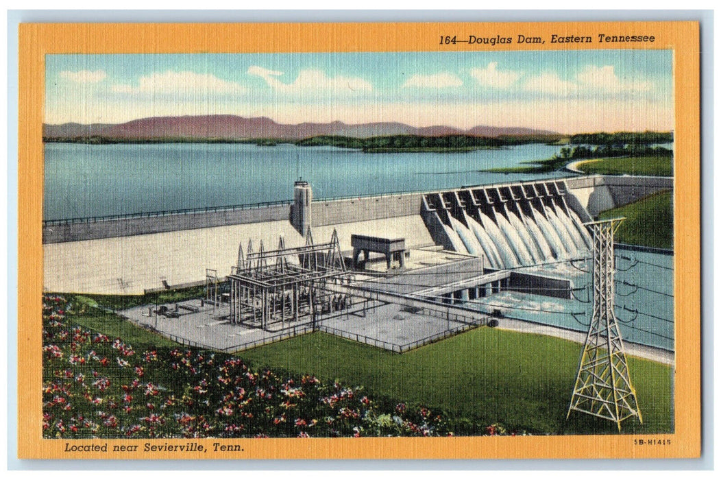 c1940's Douglas Dam Located Near Sevierville Tennessee TN Vintage Postcard