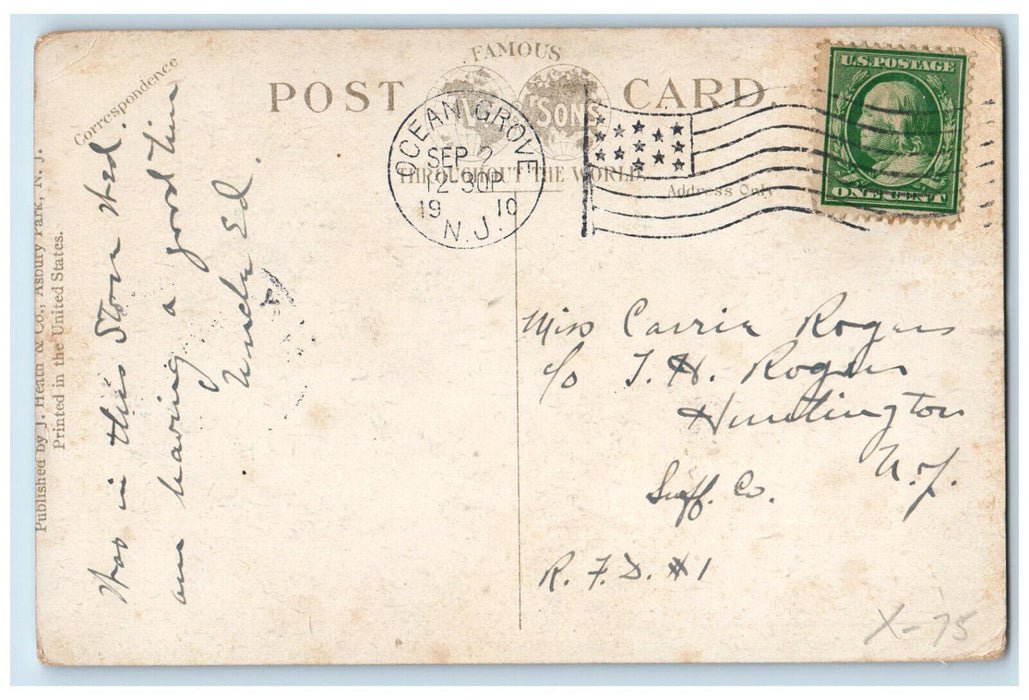 c1910 "Park Overlook" Grand and Cookman Avenues Asbury Park NJ Postcard