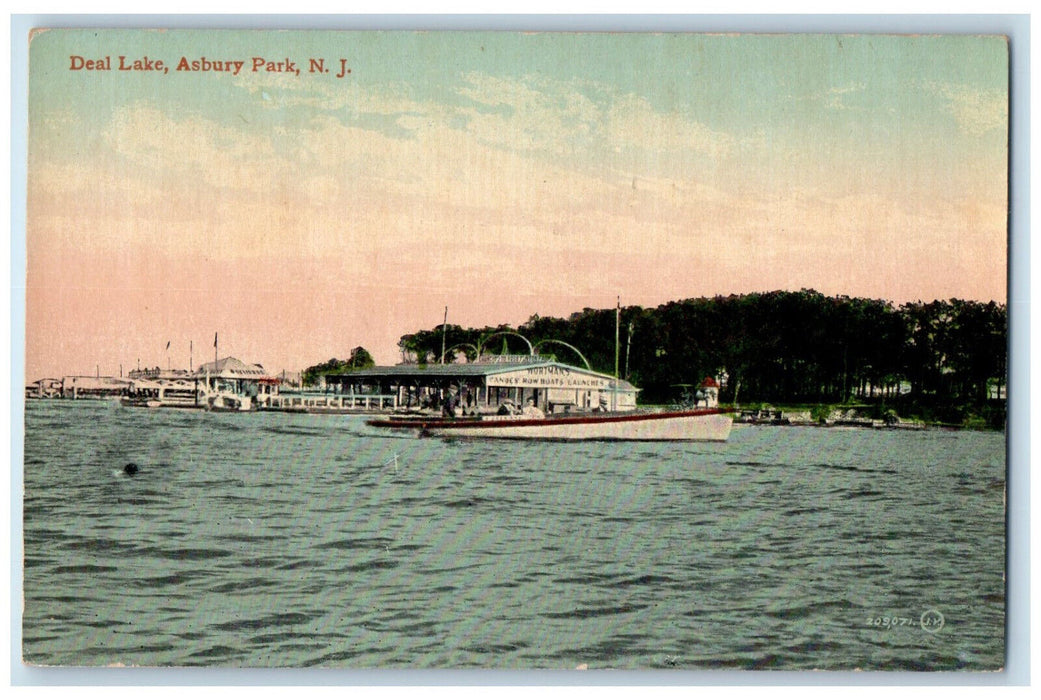 Scenic View Of Deal Lake Asbury Park New Jersey NJ Vintage Unposted Postcard