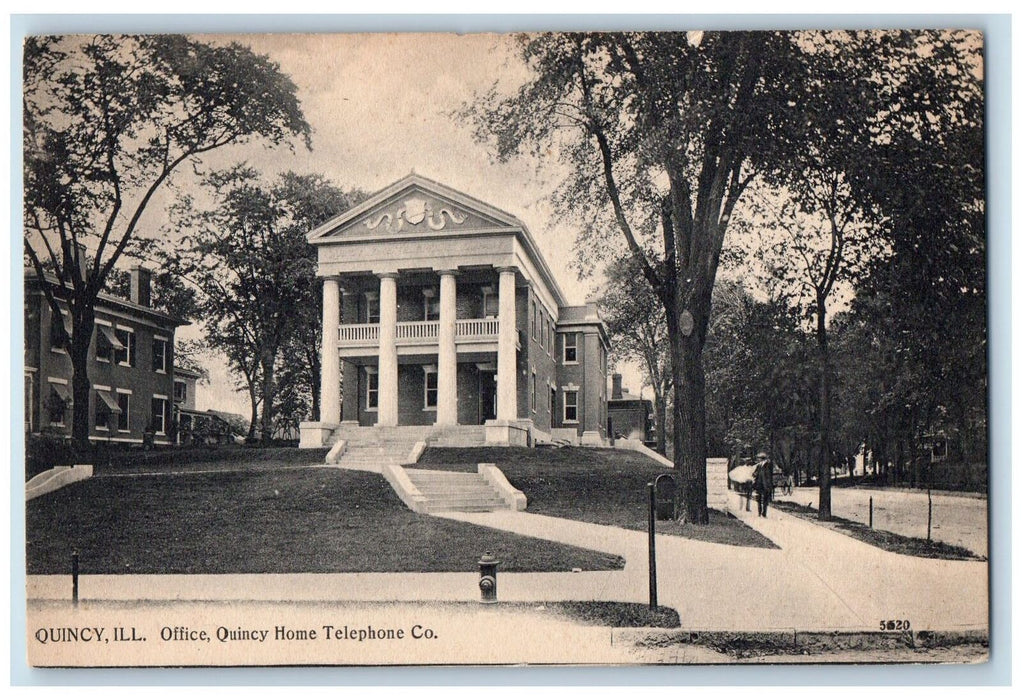 c1940s Office Quincy Home Telephone Company Quincy Illinois IL Unposted Postcard