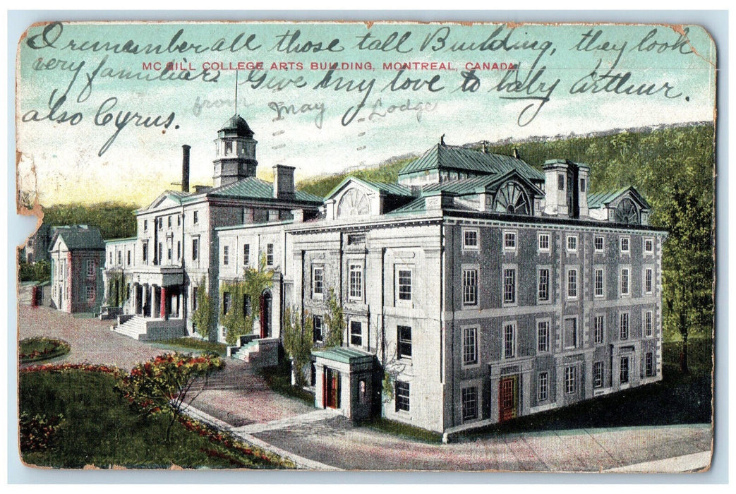 1907 Mc Gill College Arts Building Montreal Canada Antique Posted Postcard