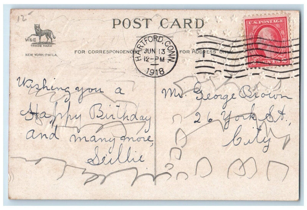1918 American Flag Patriotic Banner Ellen Clapsaddle Artist Signed Wolf Postcard