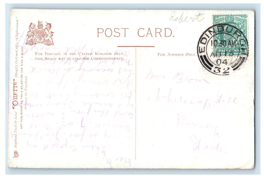 1904 Pittville Gardens Cheltenham England Antique Oilette Tuck Art Postcard