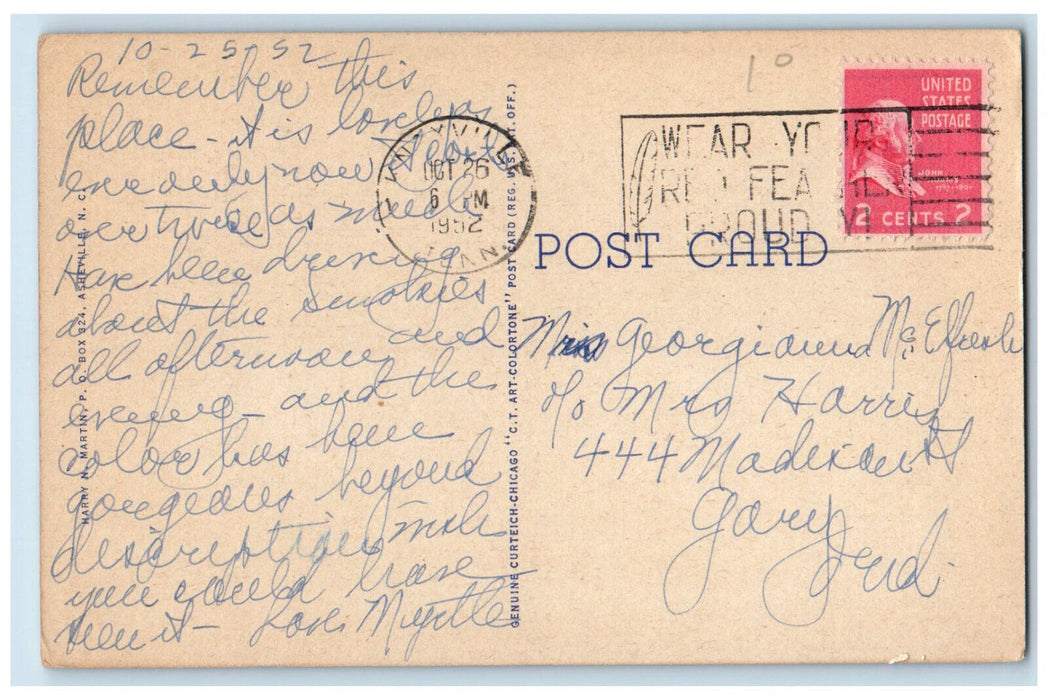 1952 Mountain View Hotel Gatlinburg Tennessee TN Vintage Posted Postcard