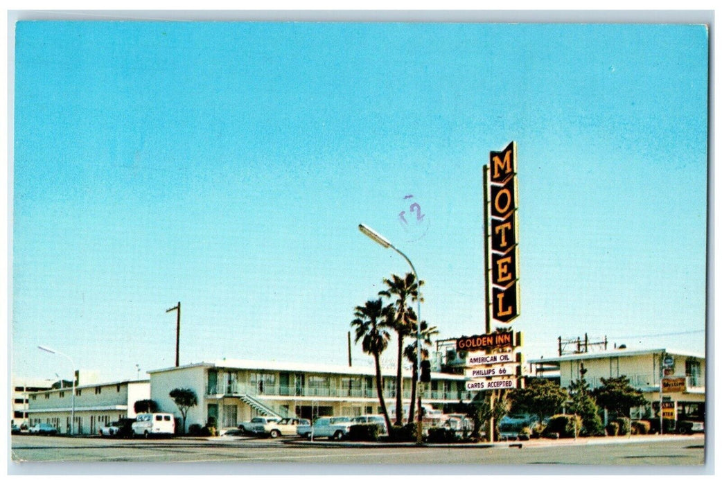 1976 Golden Inn Motel Cars Roadside Las Vegas Nevada NV Posted Vintage Postcard