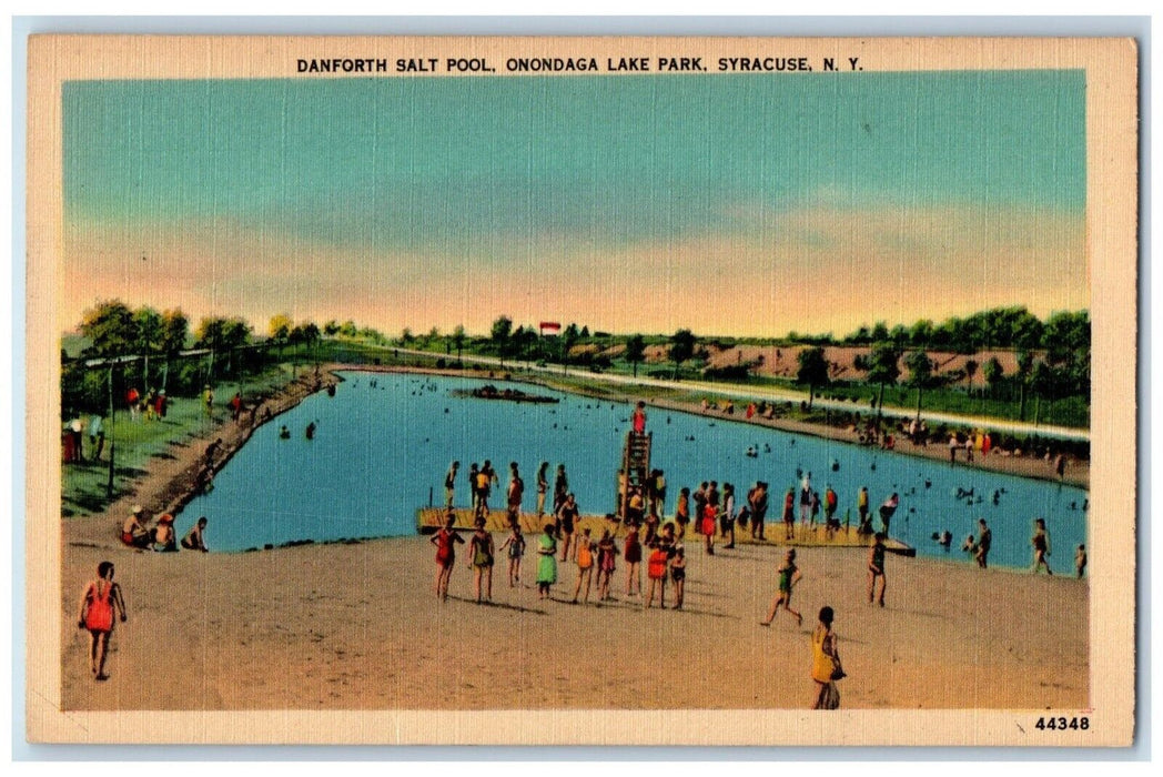 c1930's Danforth Salt Pool Onondaga Lake Park Syracuse New York NY Postcard