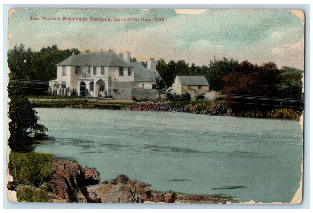 1909 River View in Front of Tom Moore's Residence Bermuda Unposted Postcard