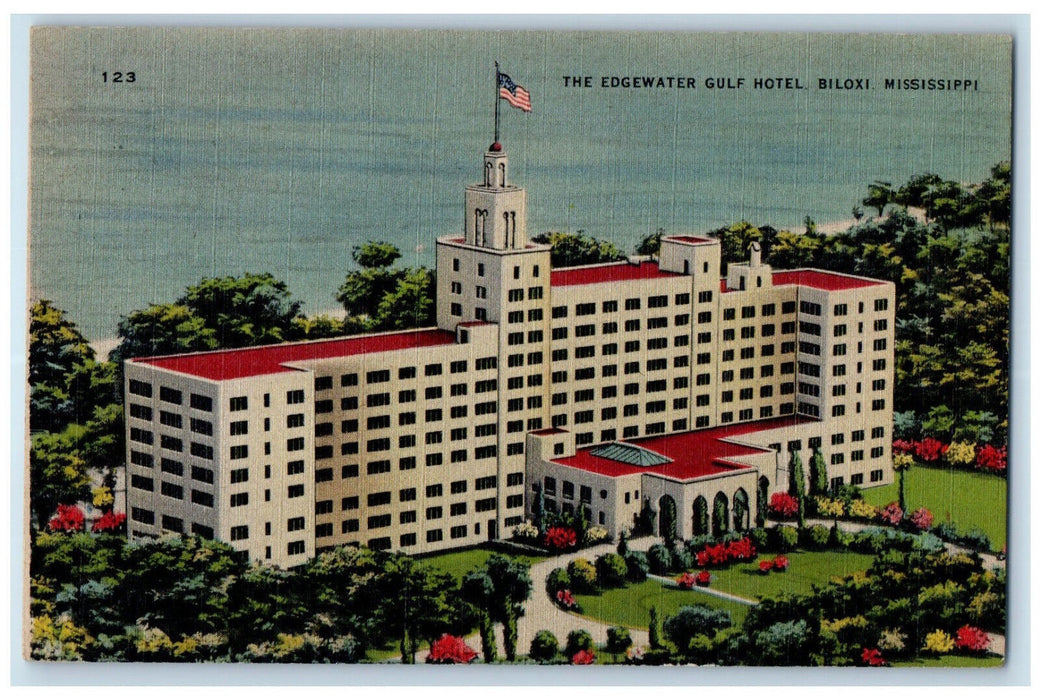 1944 The Edgewater Gulf Hotel Biloxi Mississippi MS Vintage Posted Postcard