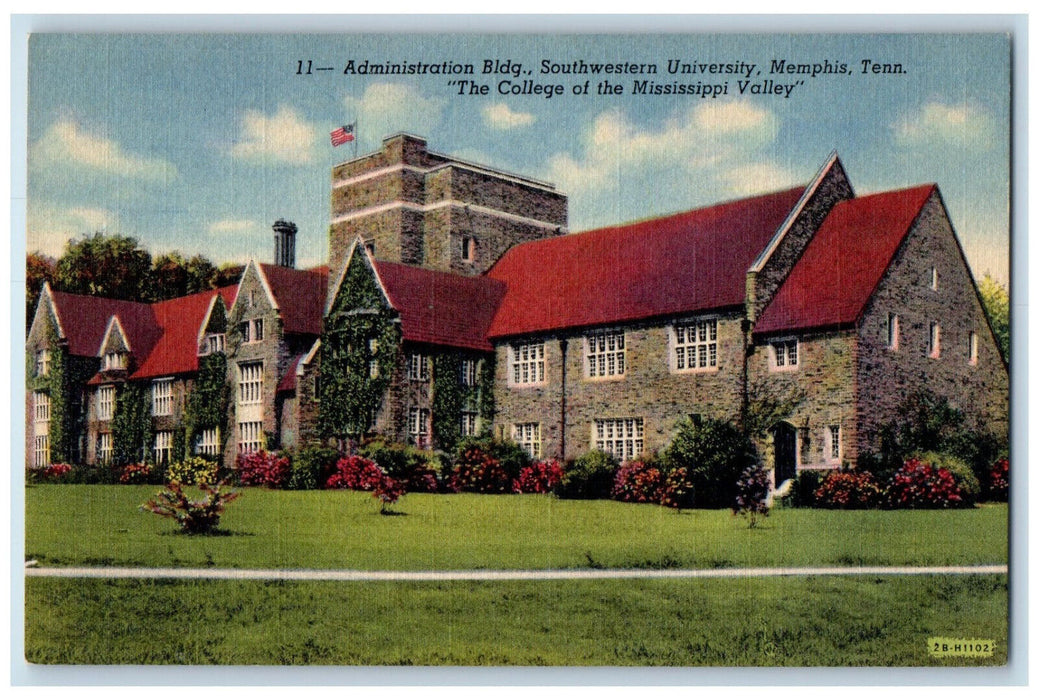 c1950's Administration Building Southwestern University Memphis TN Postcard