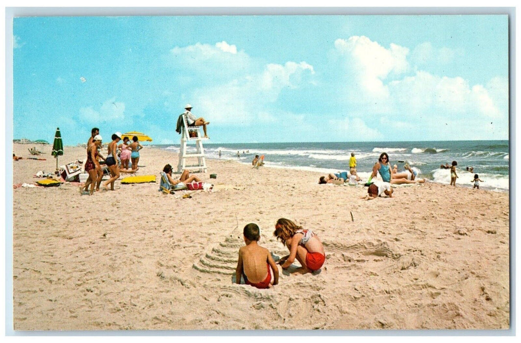 c1960 Castle By The Sea Fenwick Island Beach Swimsuit Atlantic Ocean DE Postcard