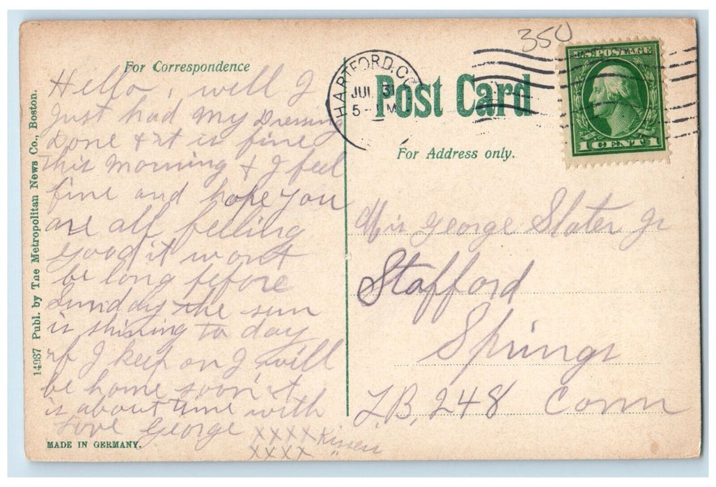 c1910's  J. O. O. F. Building Street View Worcester Massachusetts MA Postcard