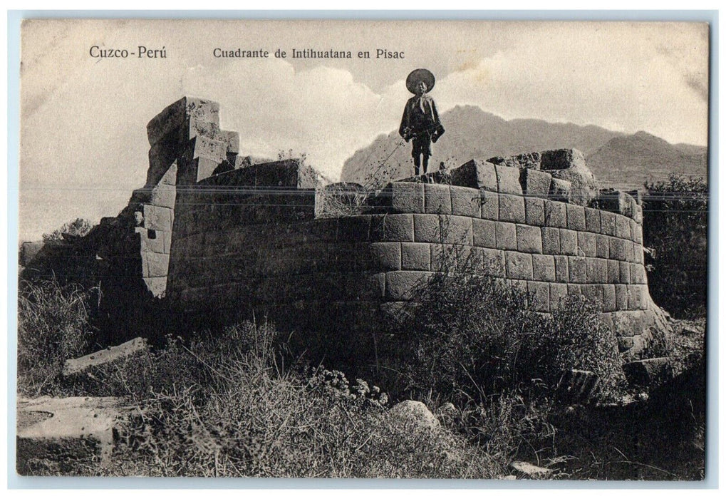 c1910 Intihuatana Quadrant In Pisac Cusco Peru Unposted Antique Postcard