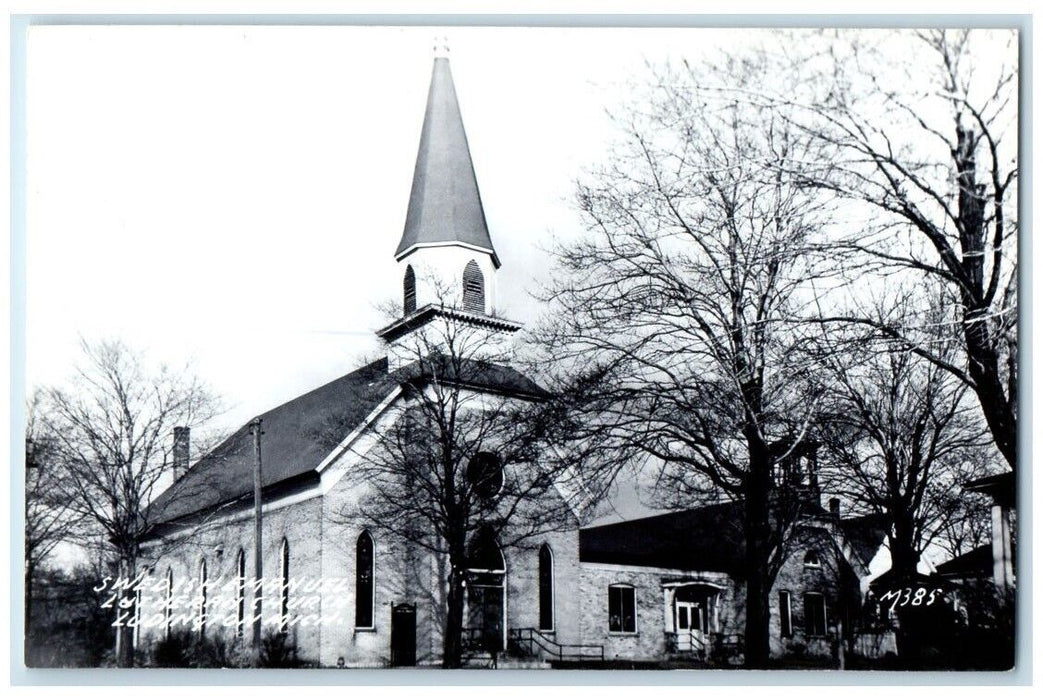 c1940's Swedish Emanuel Lutheran Church View Ludington MI RPPC Photo Postcard