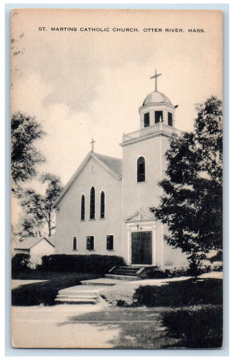 c1950s St. Martins Catholic Church Otter River Massachusetts MA Vintage Postcard