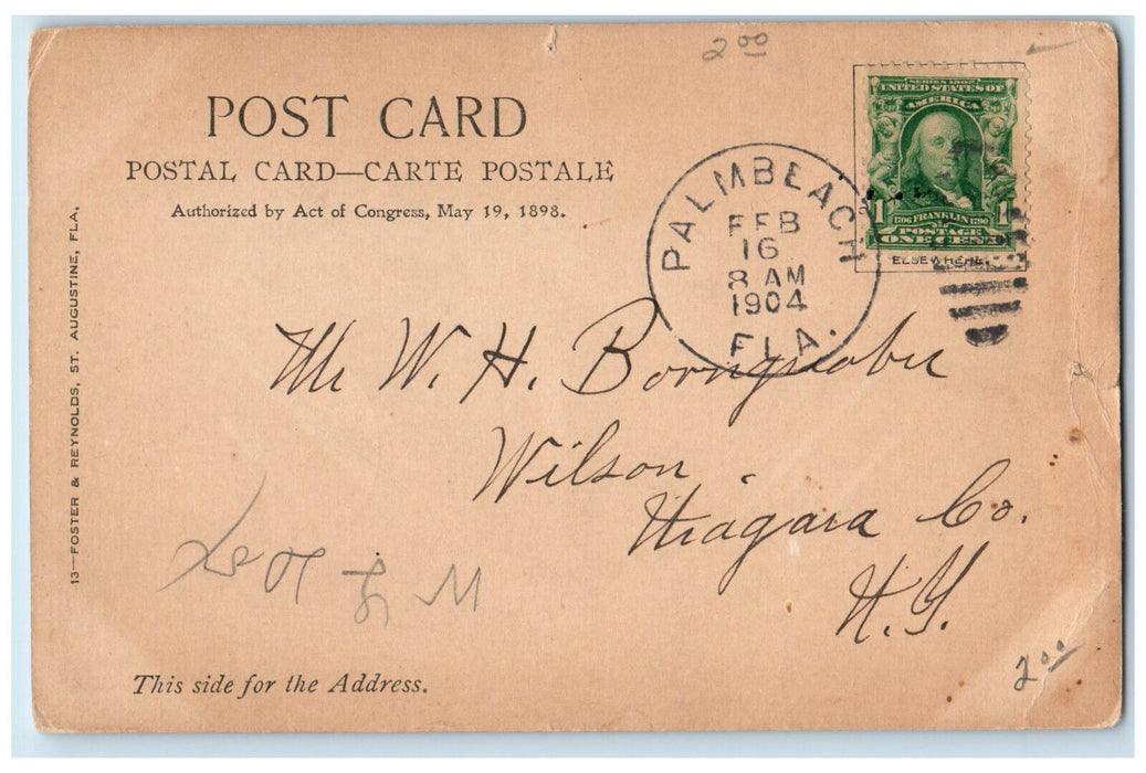 1904 Hotel Royal Poinciana Palm Beach Florida FL Antique Posted Postcard