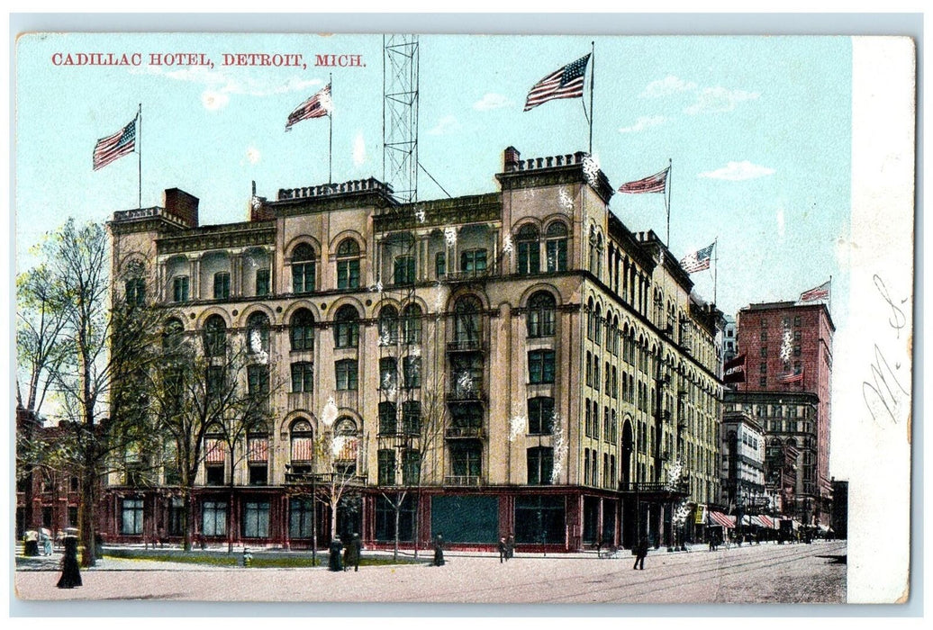 1909 Cadillac Public Library Exterior Roadside Cadillac Michigan MI Postcard