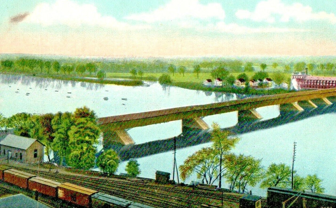 c1910 View Of Toll Bridge Springfield Massachusetts MA Antique Postcard