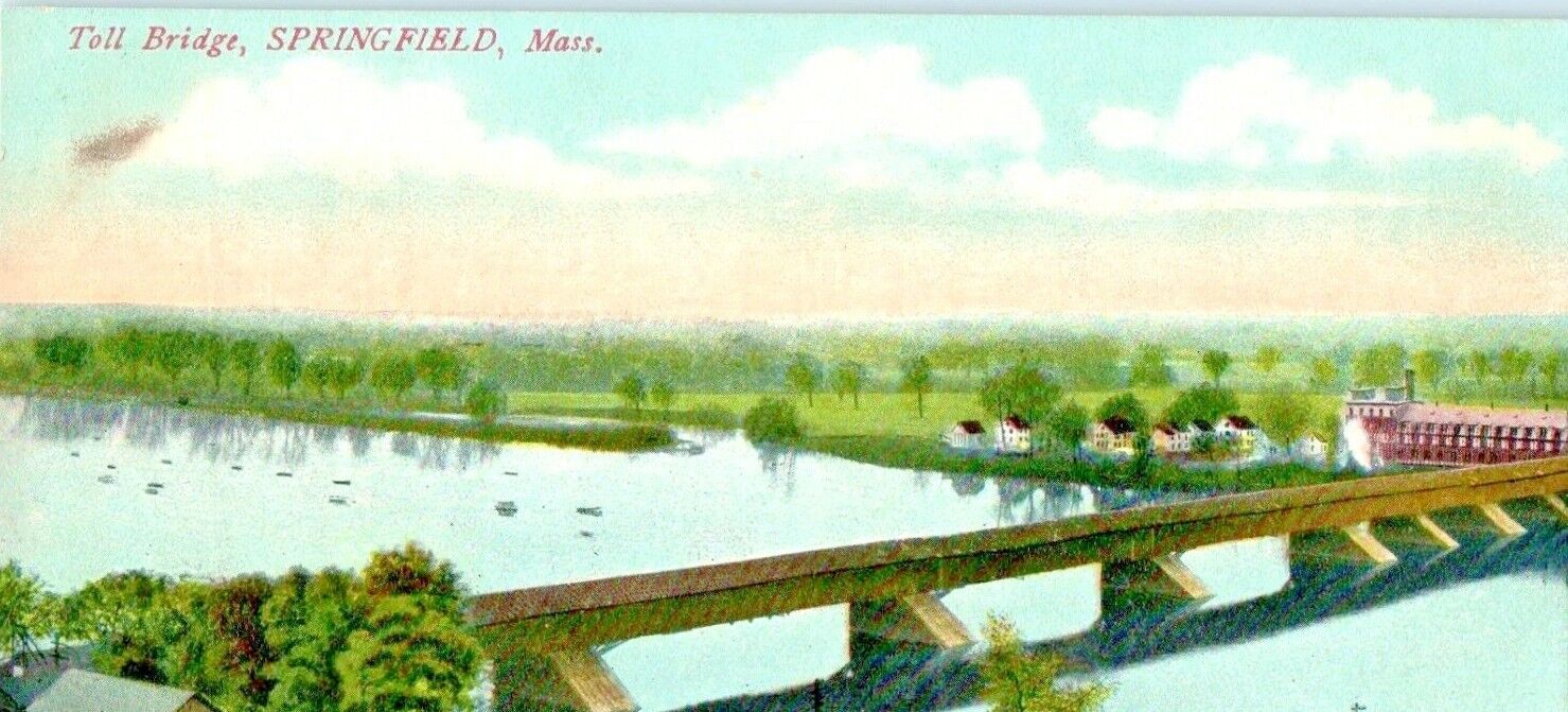 c1910 View Of Toll Bridge Springfield Massachusetts MA Antique Postcard