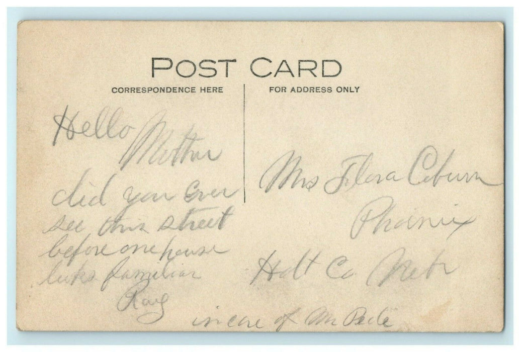 Circa 1910 Madison St. Looking North Atkinson Nebraska RPPC Antique Postcard