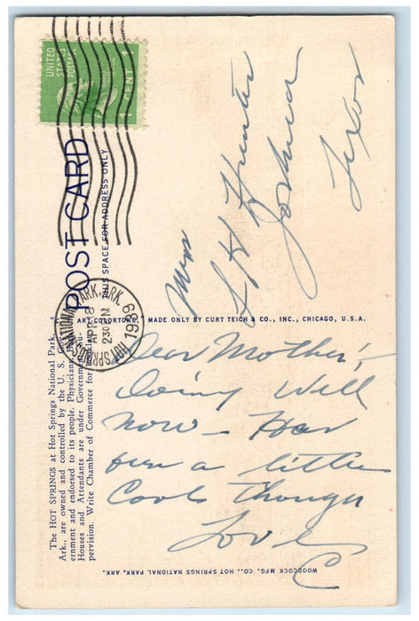 1939 West Grand Avenue Hot Springs National Park Arkansas AR Postcard