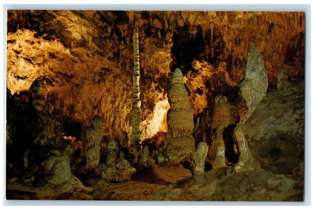 c1960's Totem Pole, Stalagmite, Carlsbad Caverns National Park NM Postcard