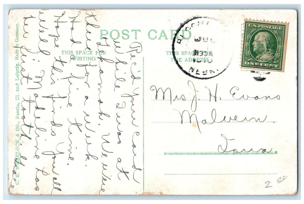 1910 Looking Down Farman Street Shops People Scene Omaha Nebraska NE Postcard