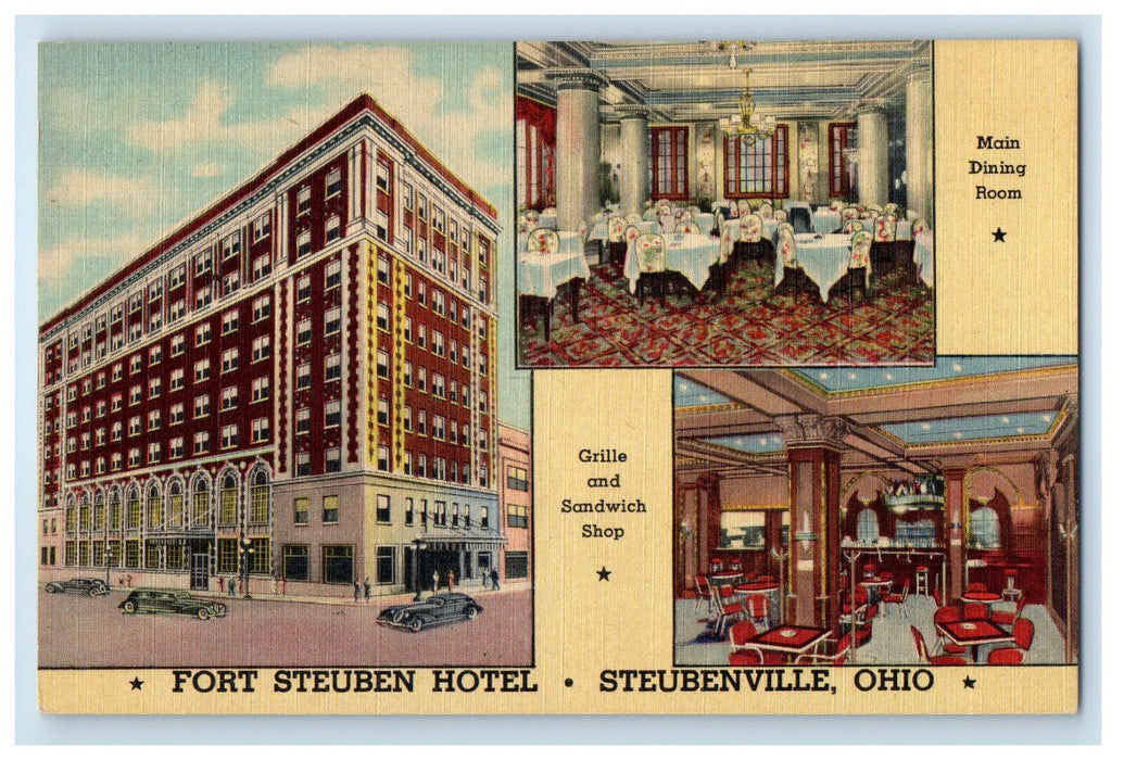 c1930s Multiview, Fort Steuben, Steubenville Ohio OH Unposted Postcard