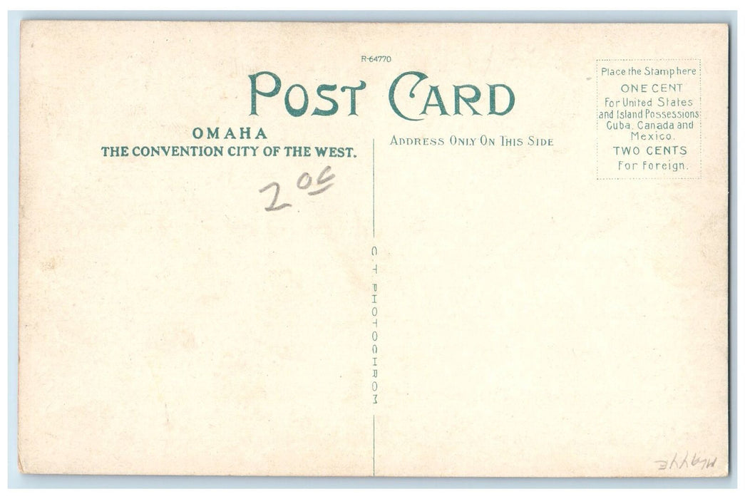 c1910s 18th Street Showing City Hall And Court House Omaha Nebraska NE Postcard