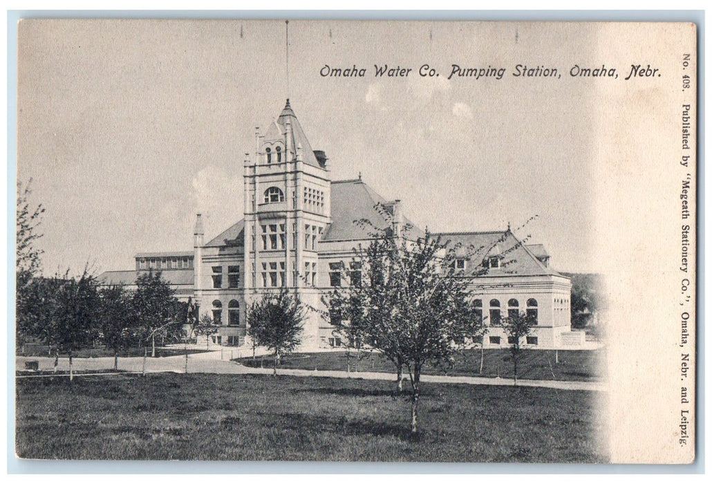 c1905s Omaha Water Company Pumping Station Exterior Omaha Nebraska NE Postcard