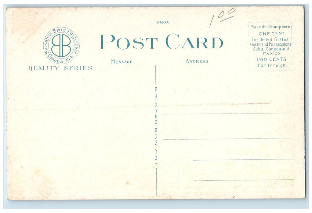 c1920s Omaha High School Exterior Roadside Omaha Nebraska NE Unposted Postcard