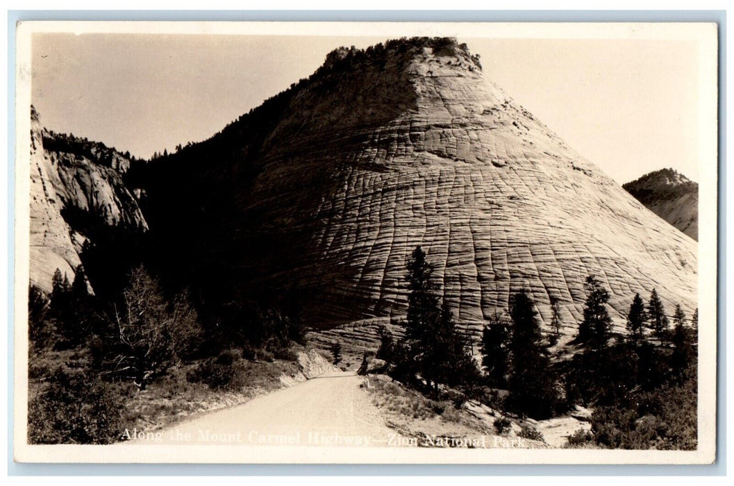 c1920's Mount Carmel Highway Zion National Park Utah UT RPPC Photo Postcard