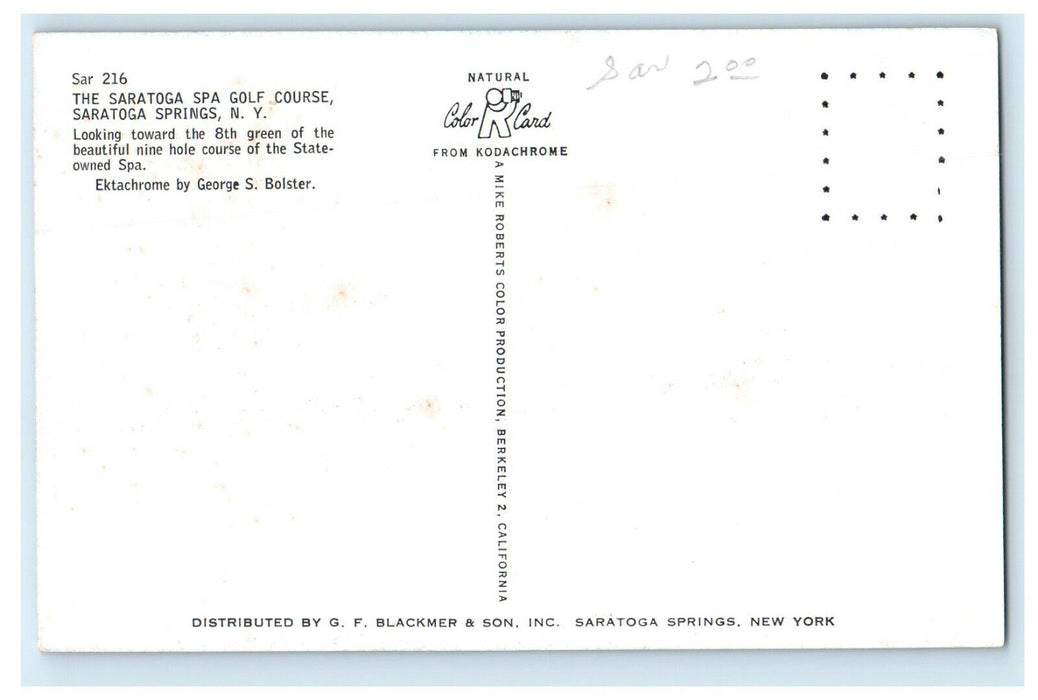 1954 The Saratoga Spa Golf Course, Saratoga Springs New York NY Postcard